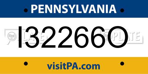 I32266O Pennsylvania License Plate