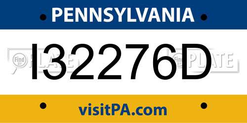 I32276D Pennsylvania License Plate