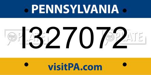 I327072 Pennsylvania License Plate