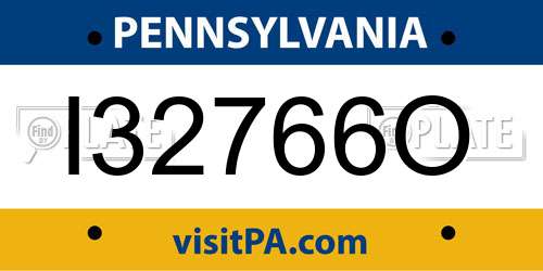 I32766O Pennsylvania License Plate