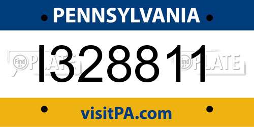 I328811 Pennsylvania License Plate