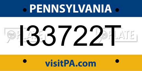 I33722T Pennsylvania License Plate
