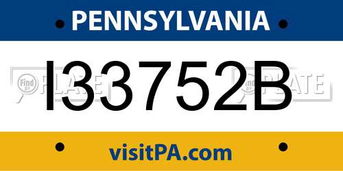 I33752B Pennsylvania License Plate