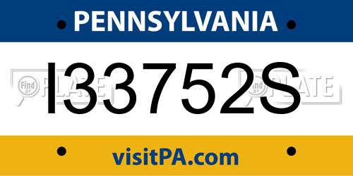 I33752S Pennsylvania License Plate