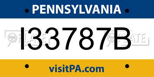 I33787B Pennsylvania License Plate