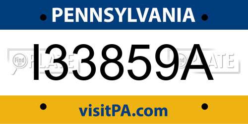 I33859A Pennsylvania License Plate