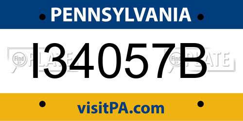 I34057B Pennsylvania License Plate