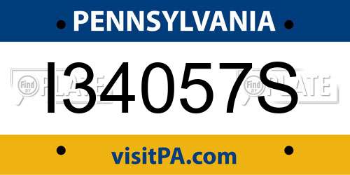 I34057S Pennsylvania License Plate