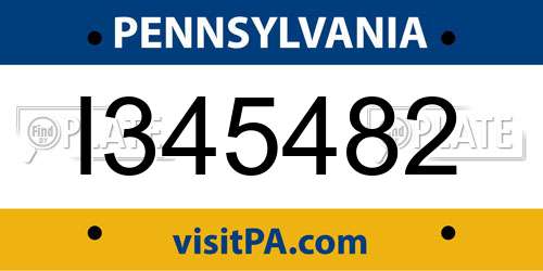 I345482 Pennsylvania License Plate