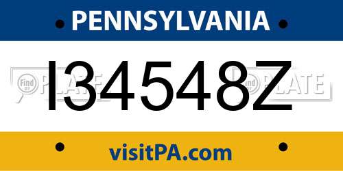 I34548Z Pennsylvania License Plate