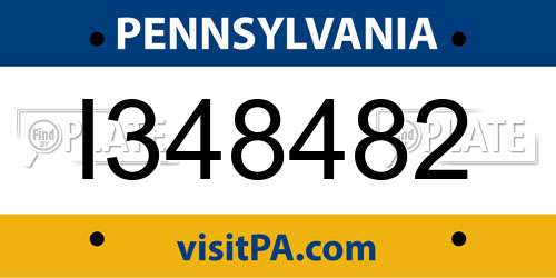 I348482 Pennsylvania License Plate