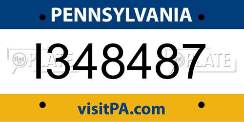 I348487 Pennsylvania License Plate