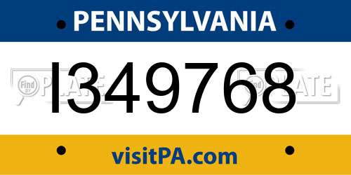 I349768 Pennsylvania License Plate