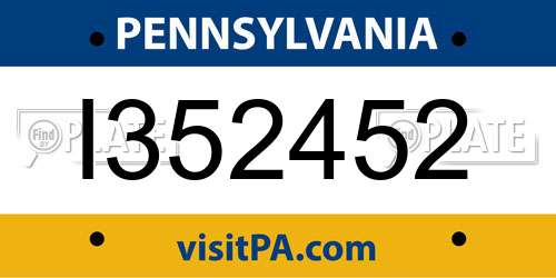 I352452 Pennsylvania License Plate