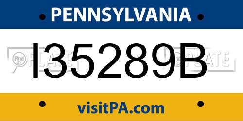 I35289B Pennsylvania License Plate