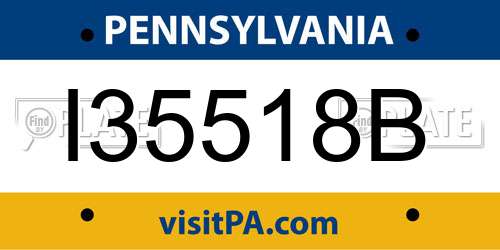 I35518B Pennsylvania License Plate