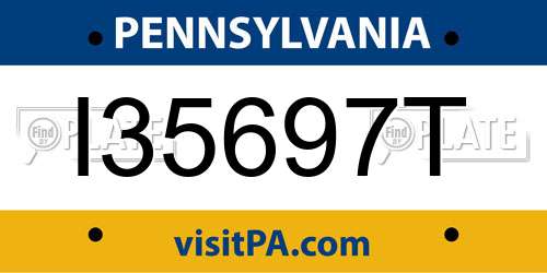 I35697T Pennsylvania License Plate