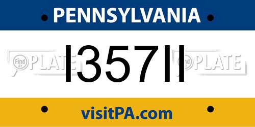 I357II Pennsylvania License Plate