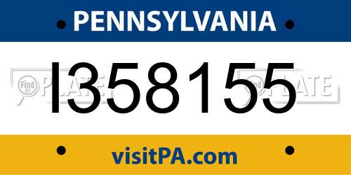 I358155 Pennsylvania License Plate