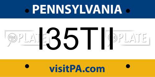 I35TII Pennsylvania License Plate