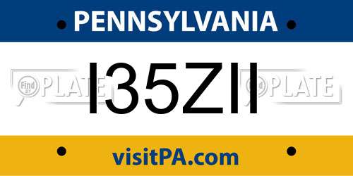 I35ZII Pennsylvania License Plate