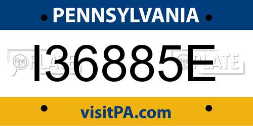 I36885E Pennsylvania License Plate
