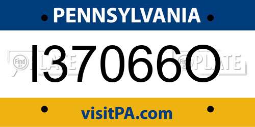 I37066O Pennsylvania License Plate
