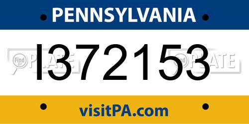 I372153 Pennsylvania License Plate