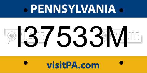 I37533M Pennsylvania License Plate