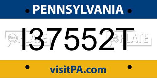 I37552T Pennsylvania License Plate
