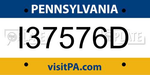 I37576D Pennsylvania License Plate
