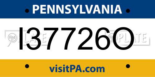 I37726O Pennsylvania License Plate