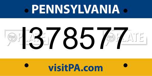 I378577 Pennsylvania License Plate