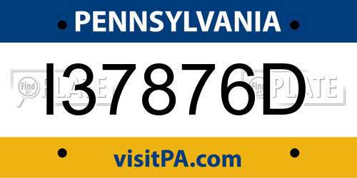 I37876D Pennsylvania License Plate