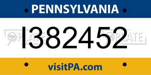 I382452 Pennsylvania License Plate