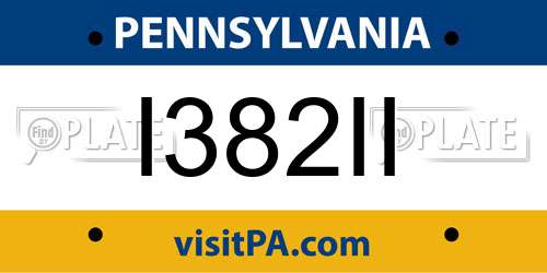 I382II Pennsylvania License Plate