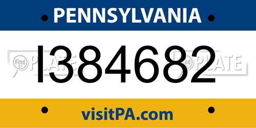 I384682 Pennsylvania License Plate