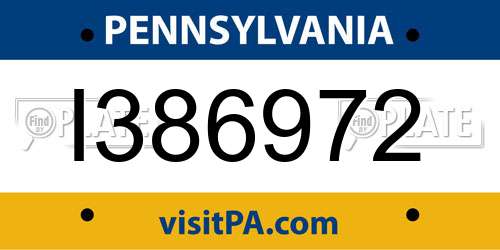 I386972 Pennsylvania License Plate