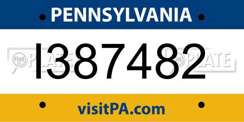 I387482 Pennsylvania License Plate