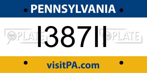 I387II Pennsylvania License Plate