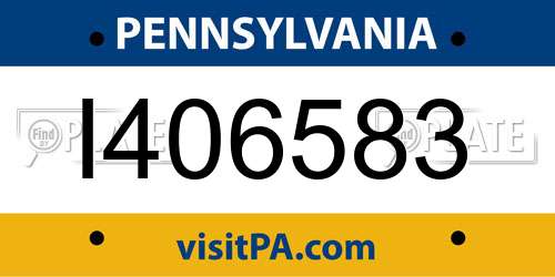 I406583 Pennsylvania License Plate
