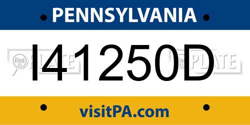 I41250D Pennsylvania License Plate