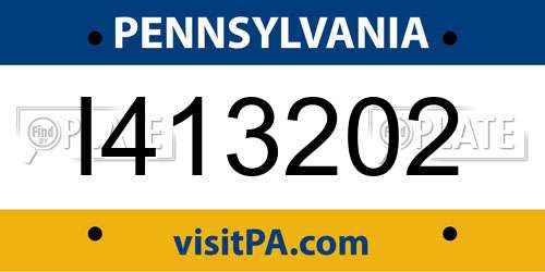 I413202 Pennsylvania License Plate
