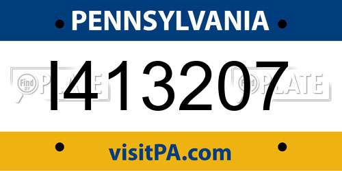I413207 Pennsylvania License Plate