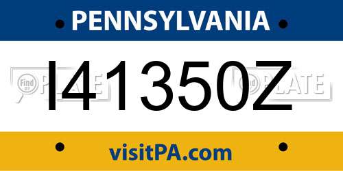 I41350Z Pennsylvania License Plate