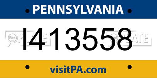 I413558 Pennsylvania License Plate