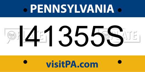I41355S Pennsylvania License Plate