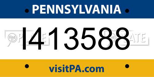 I413588 Pennsylvania License Plate