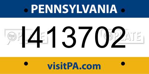 I413702 Pennsylvania License Plate