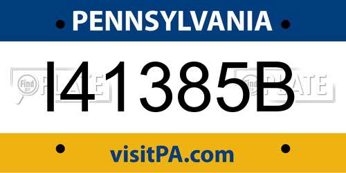 I41385B Pennsylvania License Plate